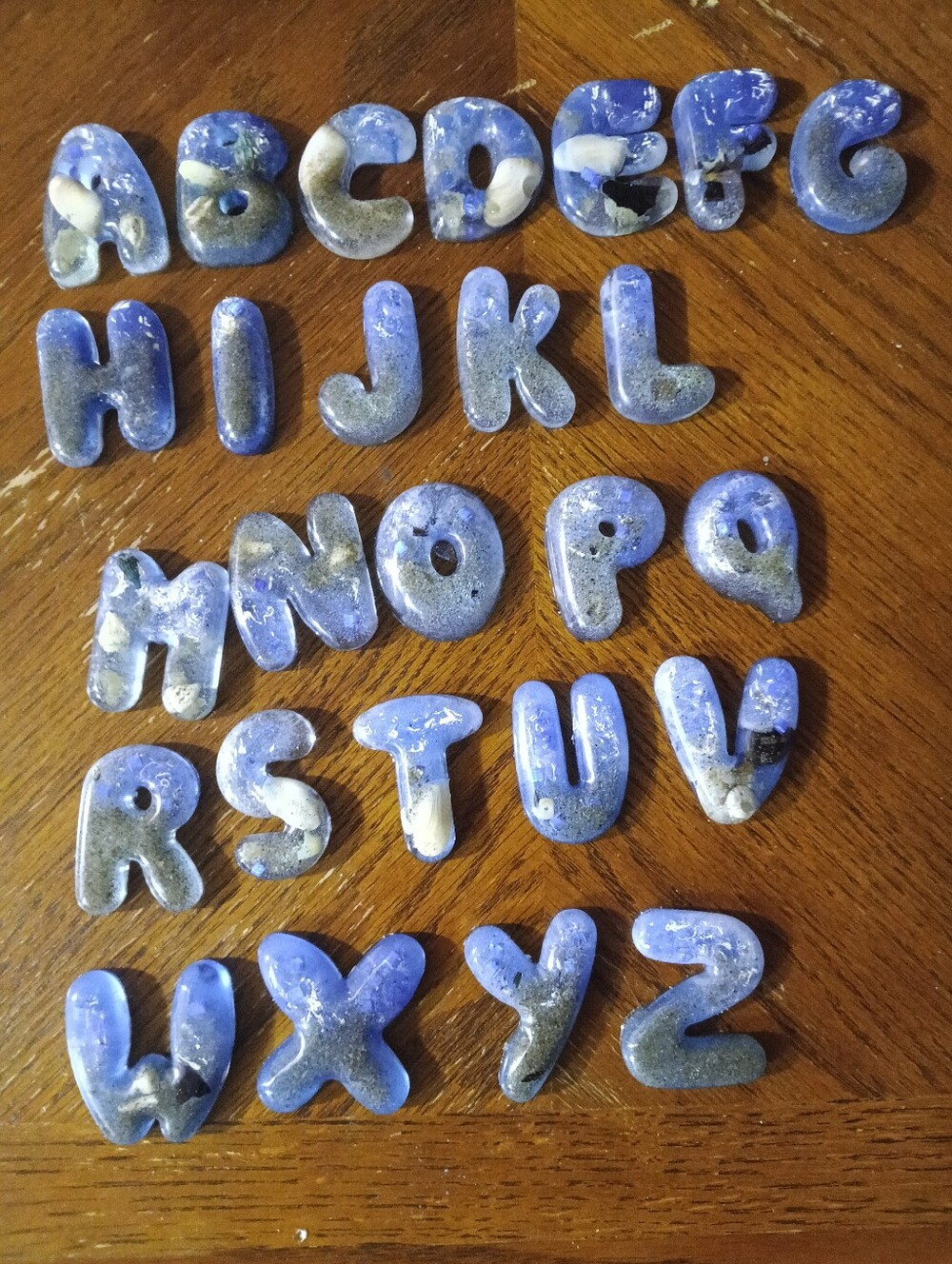 Handmade Beach Resin Alphabet Letters